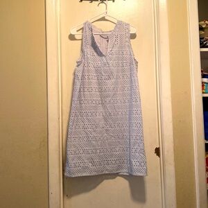 Loft size 14 baby blue eyelet dress